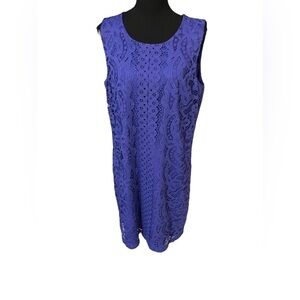 Tommy Hilfiger Purple Eyelet Lace Sleeveless Dress Size 14